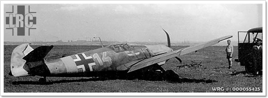 Messerschmitt Bf 109E-7/Green 14 of  15.JG52(Kroat) after a landing accident.