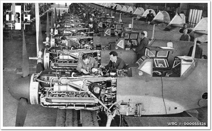 Messerschmitt Bf 109 production line.