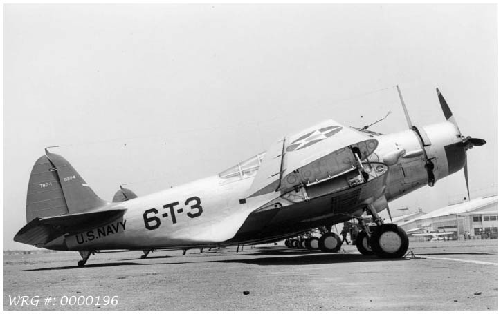 A TBD-1 Devastator painted in the prewar markings of Torpedo Squadron  6 taken at Oakland, CA on June 11, 1939 WRG #: 0000196